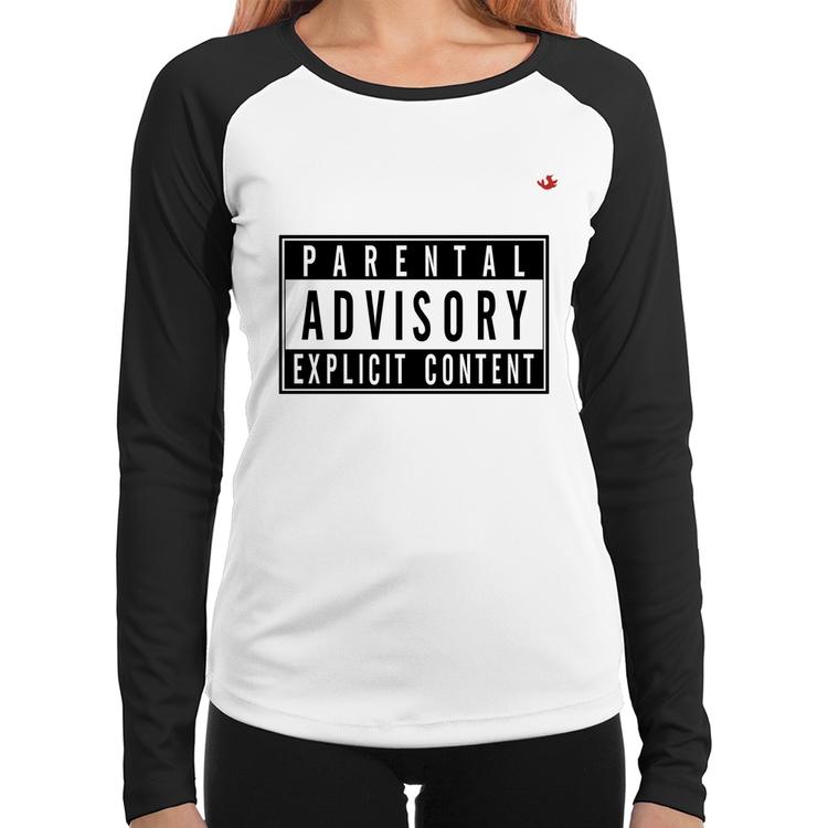 Baby Look Raglan Parental Advisory: Explicit Content Manga Longa