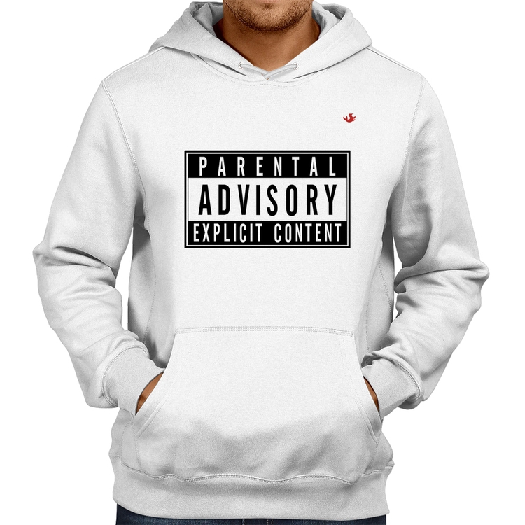 Moletom Parental Advisory: Explicit Content - Branco