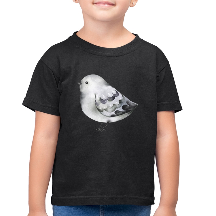 Camiseta Algodão Infantil Pássaro Arte