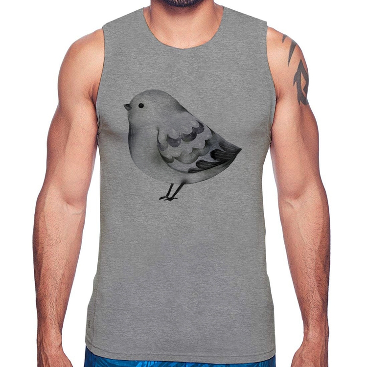 Regata Pássaro Arte - Cinza