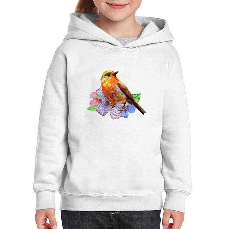 Moletom Infantil Pássaro e Flores