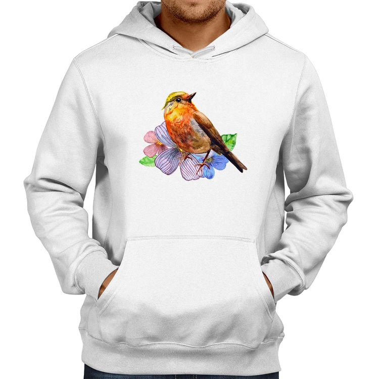 Moletom Pássaro e Flores - Branco