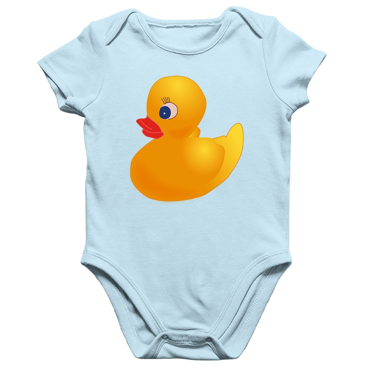 Body Bebê Algodão Patinho de Borracha - Azul Bebê