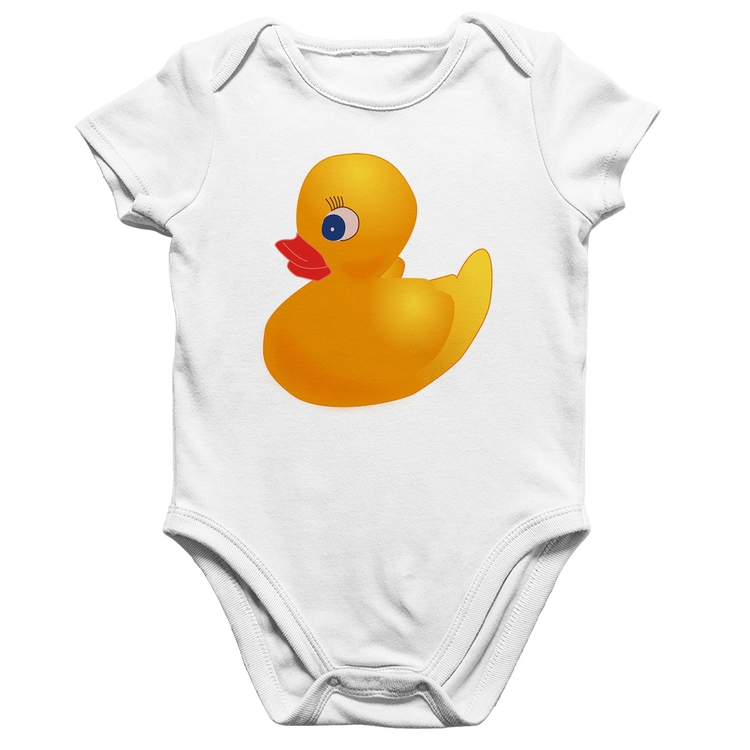 Body Bebê Algodão Patinho de Borracha - Branco