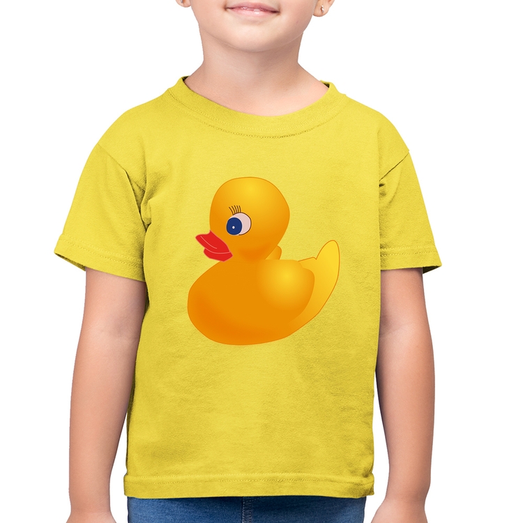 Camiseta Algodão Infantil Patinho de Borracha - Amarelo Canário