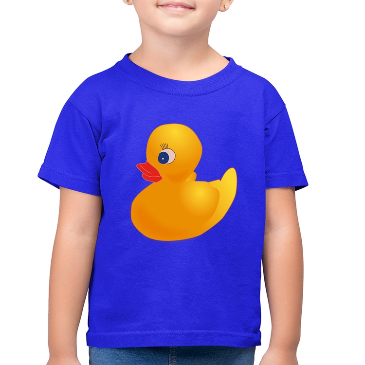 Camiseta Algodão Infantil Patinho de Borracha - Azul Royal