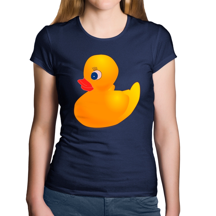 Baby Look Algodão Patinho de Borracha - Marinho