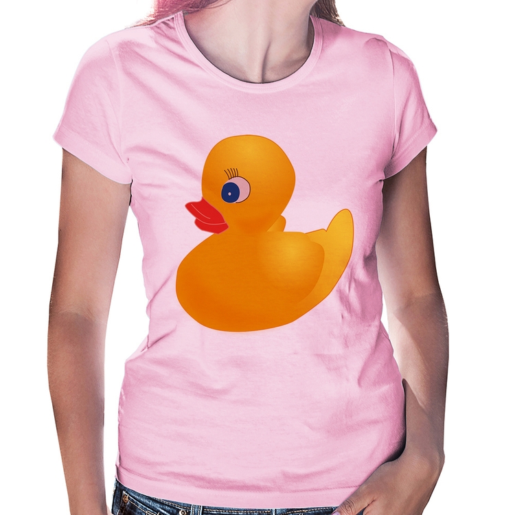 Baby Look Patinho de Borracha - Rosa Bebê