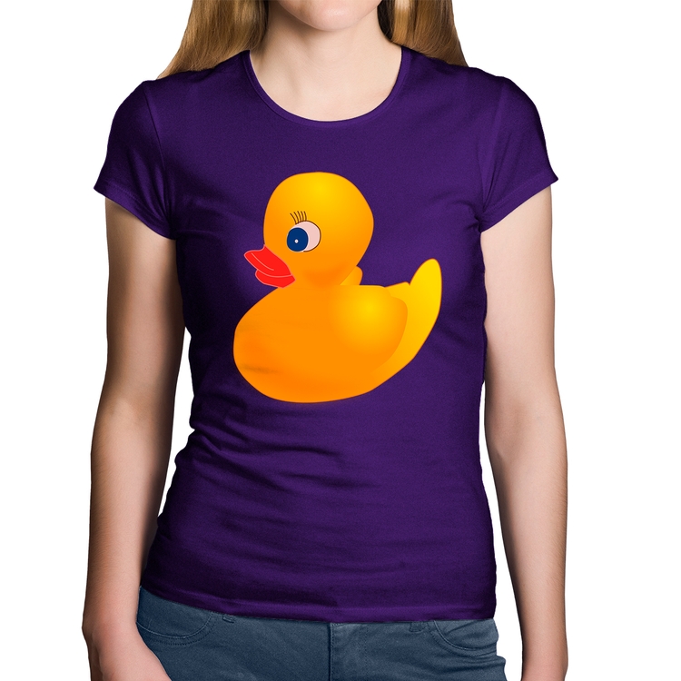 Baby Look Algodão Patinho de Borracha - Roxa