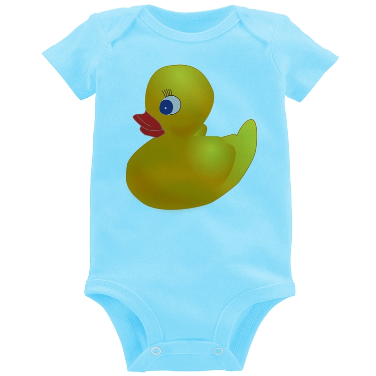 Body Bebê Patinho de Borracha - Azul Bebê