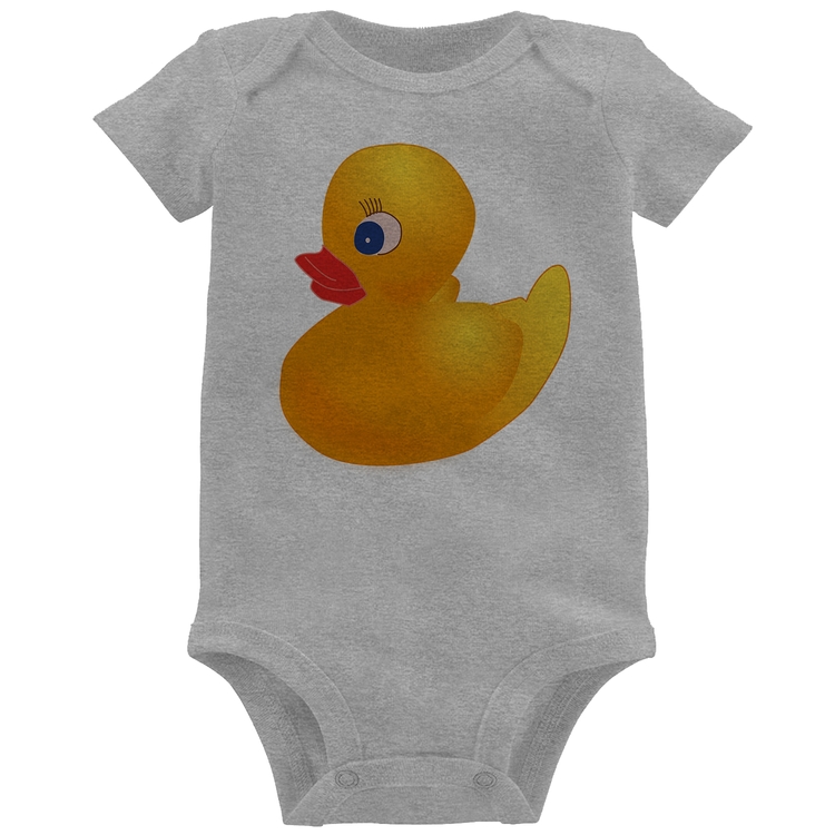 Body Bebê Patinho de Borracha - Cinza
