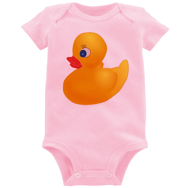 Body Bebê Patinho de Borracha - Rosa Bebê