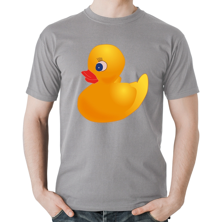 Camiseta Algodão Patinho de Borracha - Cinza