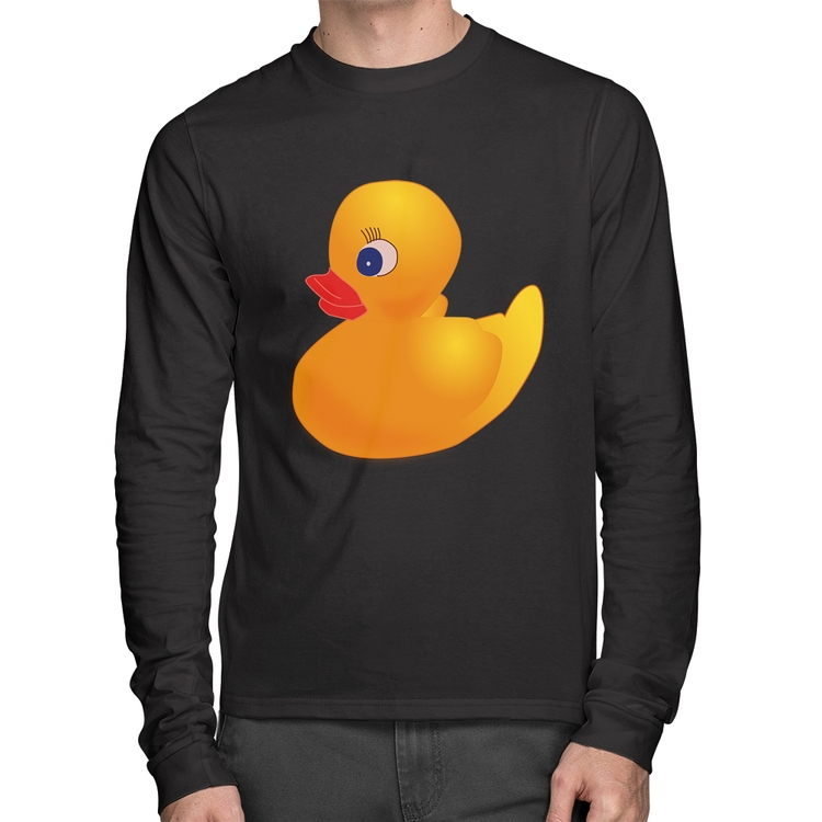 Camiseta Algodão Patinho de Borracha Manga Longa