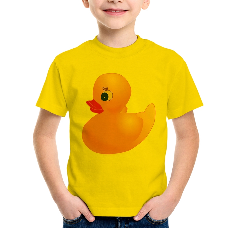 Camiseta Infantil Patinho de Borracha - Amarela