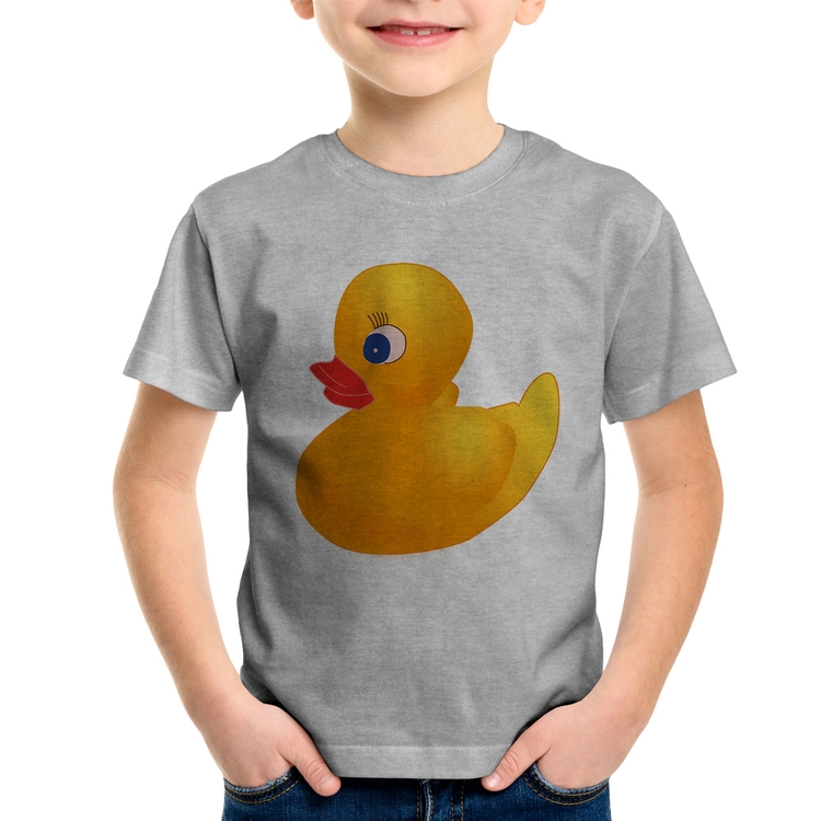 Camiseta Infantil Patinho de Borracha - Cinza