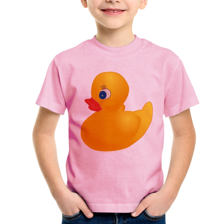 Camiseta Infantil Patinho de Borracha - Rosa Bebê