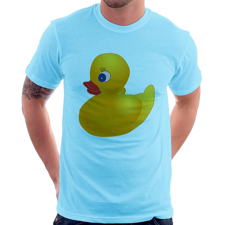 Camiseta Patinho de Borracha - Azul Bebê
