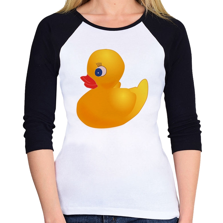 Baby Look Raglan Patinho de Borracha Manga 3/4