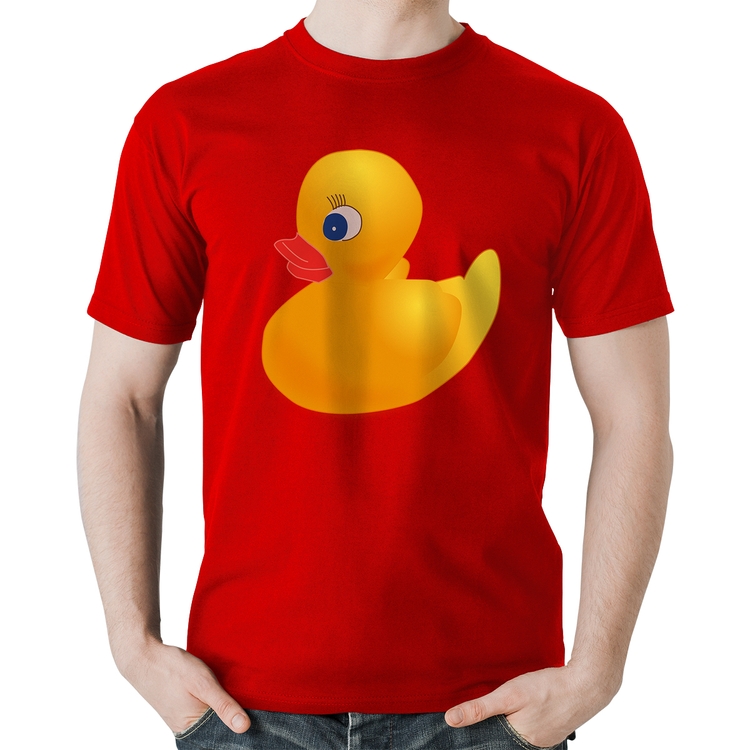 Camiseta Algodão Patinho de Borracha - Vermelha