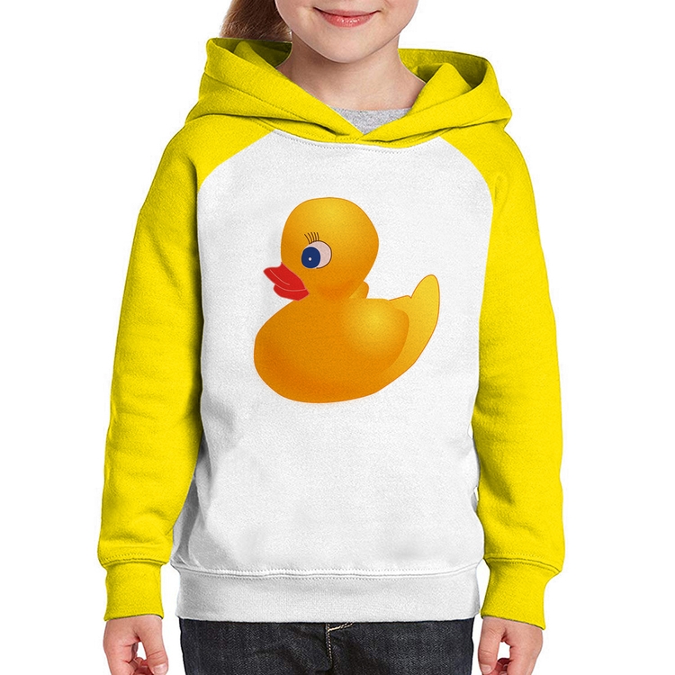 Moletom Infantil Patinho de Borracha - Branco/Amarelo