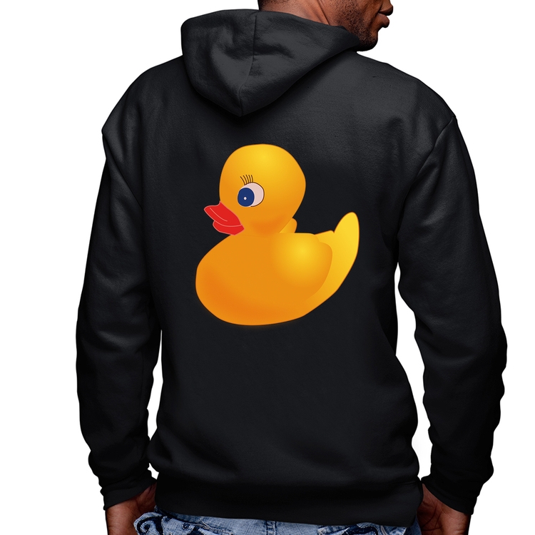 Blusa Moletom Patinho de Borracha Masculina com Capuz e Zíper
