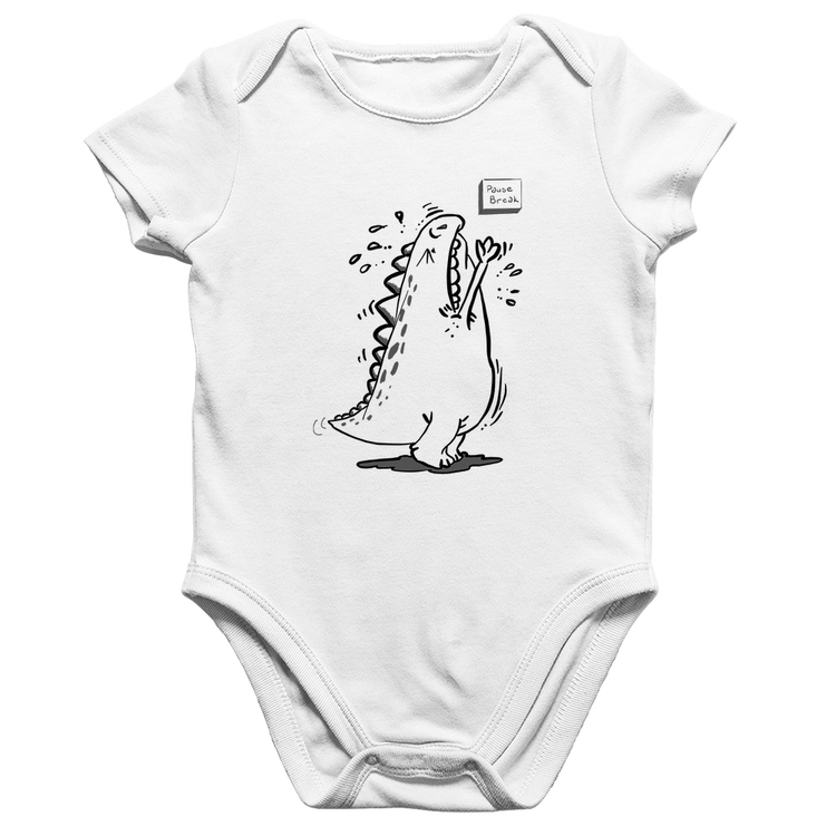 Body Bebê Algodão Pause Break - Branco