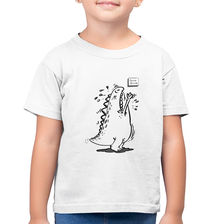 Camiseta Algodão Infantil Pause Break - Branca