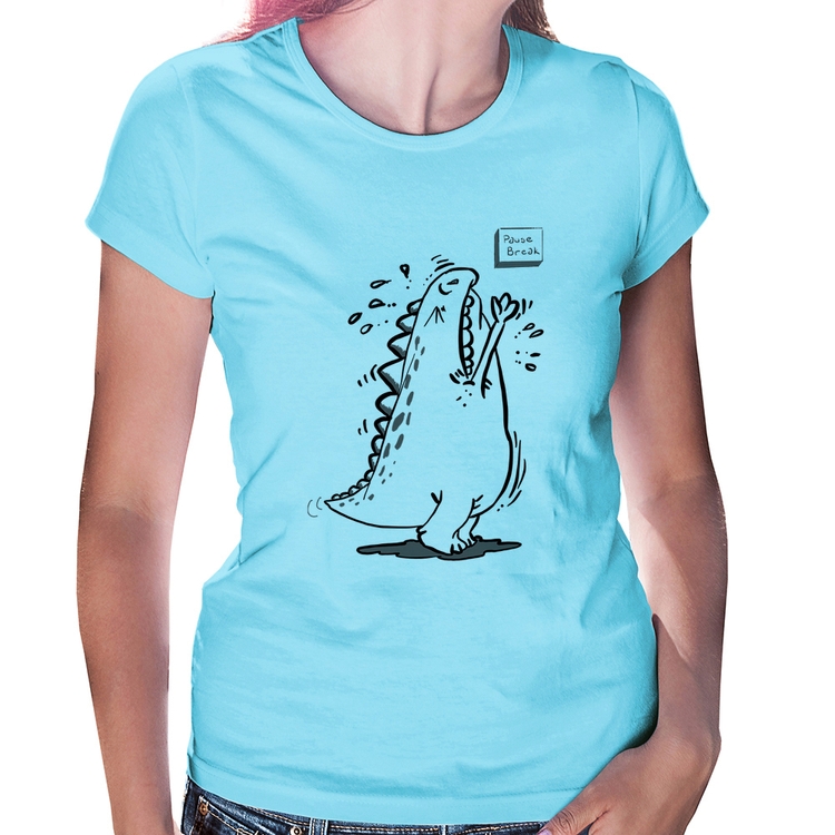 Baby Look Pause Break - Azul Bebê