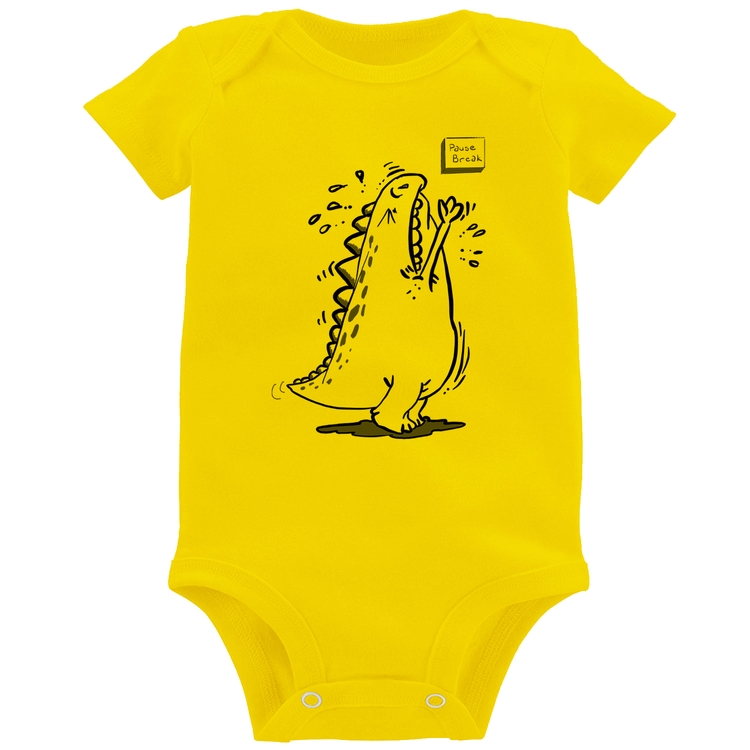 Body Bebê Pause Break - Amarelo