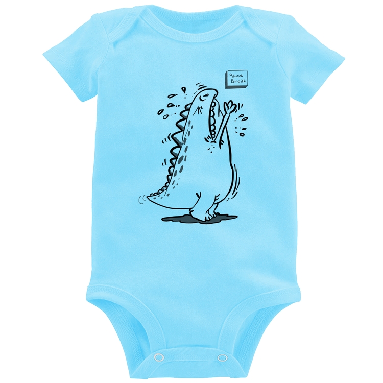 Body Bebê Pause Break - Azul Bebê