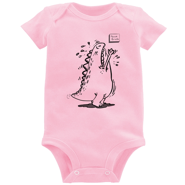 Body Bebê Pause Break - Rosa Bebê