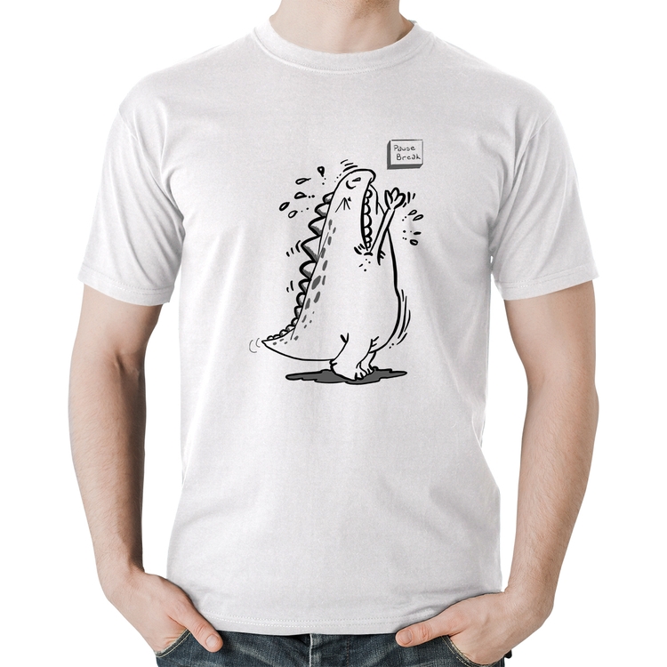 Camiseta Algodão Pause Break - Branca