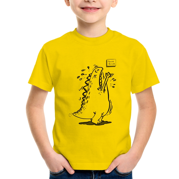 Camiseta Infantil Pause Break - Amarela