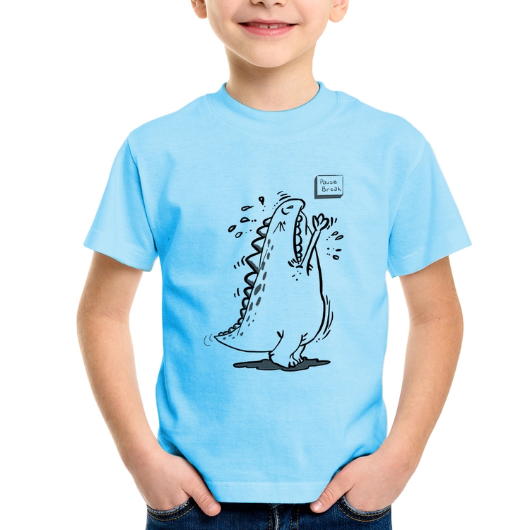 Camiseta Infantil Pause Break - Azul Bebê