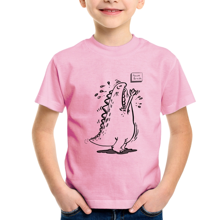 Camiseta Infantil Pause Break - Rosa Bebê