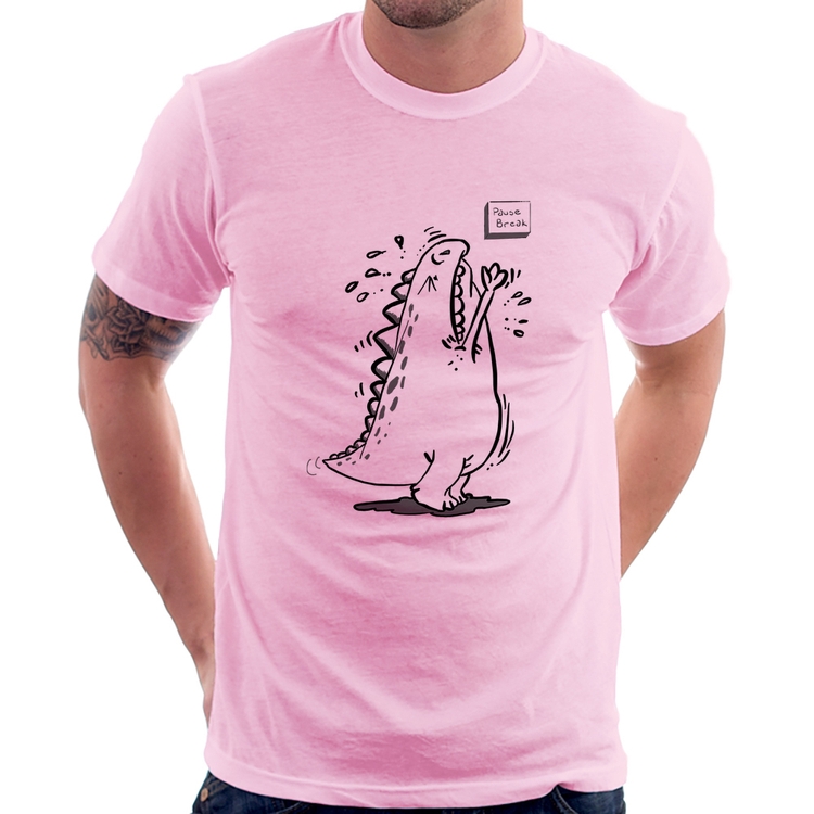 Camiseta Pause Break - Rosa Bebê
