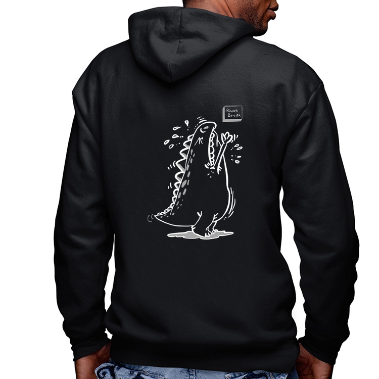 Blusa Moletom Pause Break Masculina com Capuz e Zíper