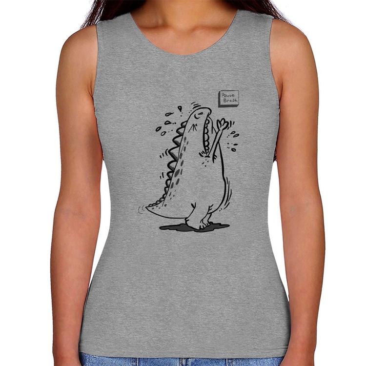 Regata Feminina Pause Break - Cinza