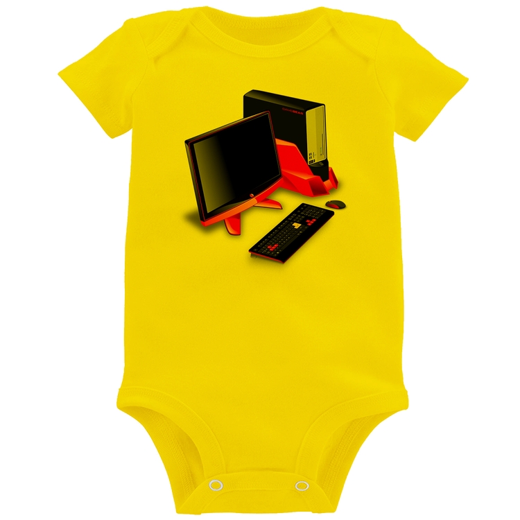Body Bebê PC Gamer - Amarelo