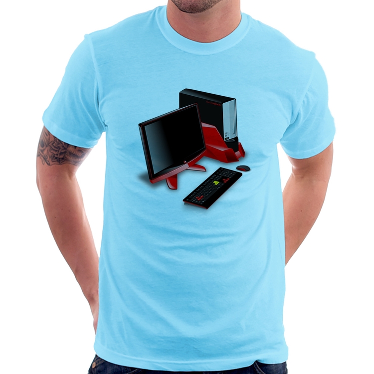 Camiseta PC Gamer - Azul Bebê