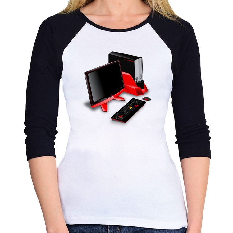 Baby Look Raglan PC Gamer Manga 3/4