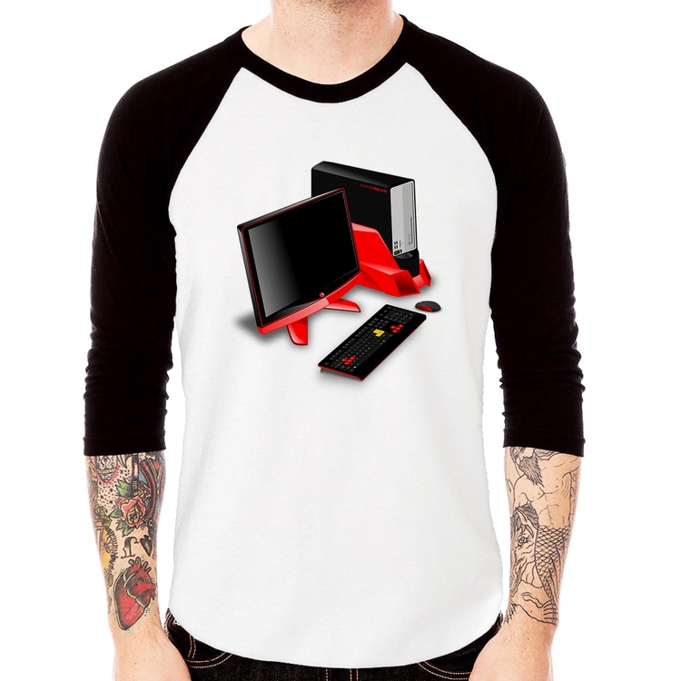 Camiseta Raglan PC Gamer Manga 3/4