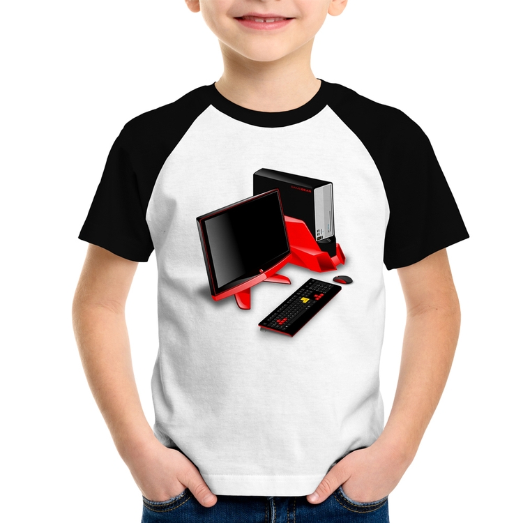 Camiseta Raglan Infantil PC Gamer