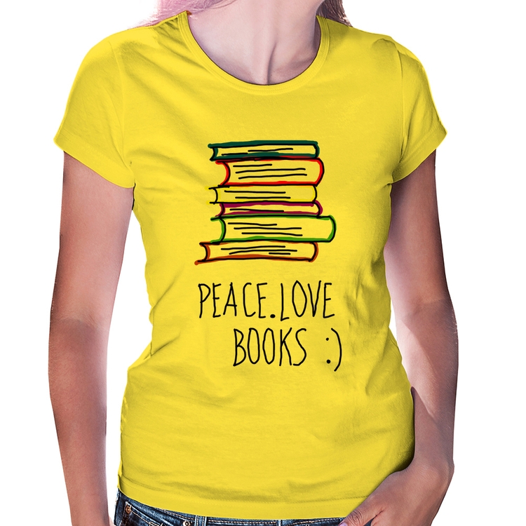 Baby Look Peace Love Books - Amarela