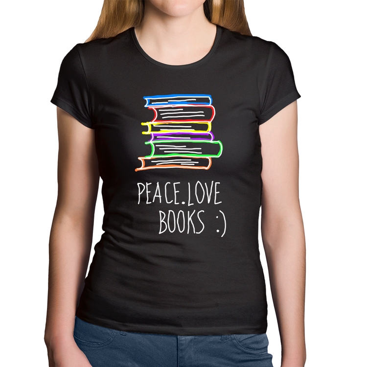 Baby Look Algodão Peace Love Books