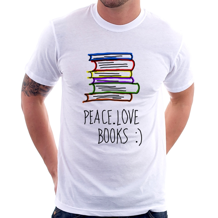 Camiseta Peace Love Books