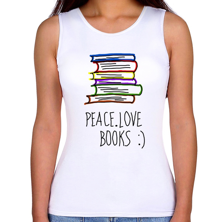 Regata Feminina Peace Love Books