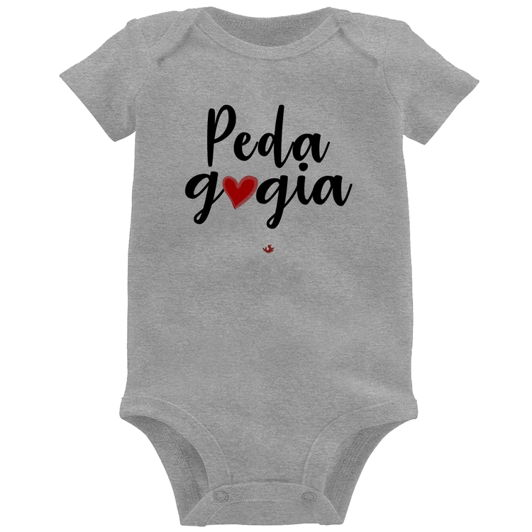 Body Bebê Pedagogia por amor - Cinza