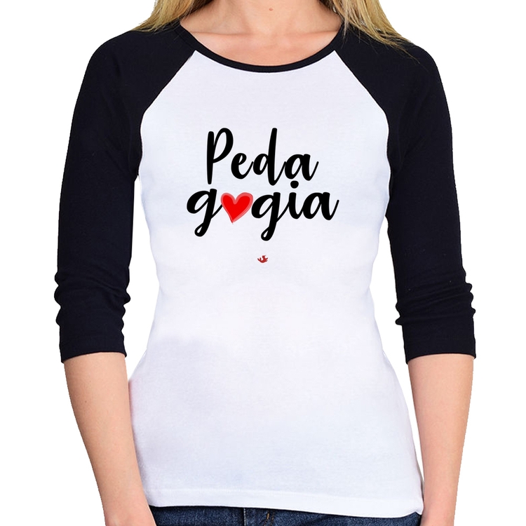 Baby Look Raglan Pedagogia por amor Manga 3/4